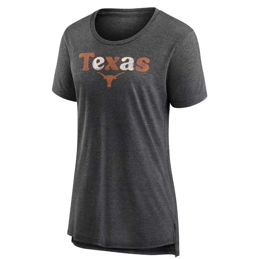 Tops * | Women'S Fanatics Branded Heathered Charcoal Texas Longhorns Breakneck Speed Tri-Blend T-Shirt