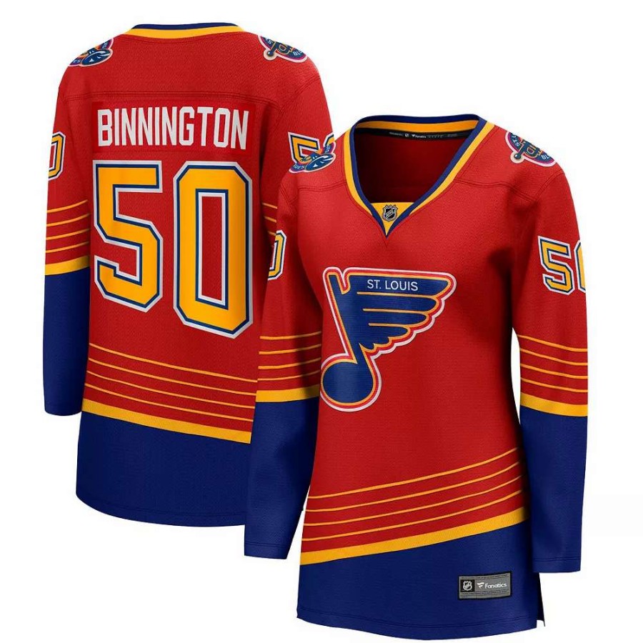 Tops * | Women'S Fanatics Branded Jordan Binnington Red St. Louis Blues 2020/21 Special Edition Breakaway Player Jersey