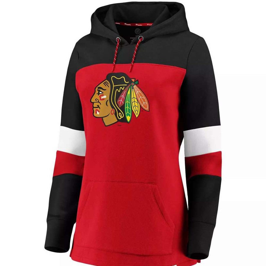 Tops * | Women'S Fanatics Branded Patrick Kane Red/Black Chicago Blackhawks Heavy Block Pullover Hoodie