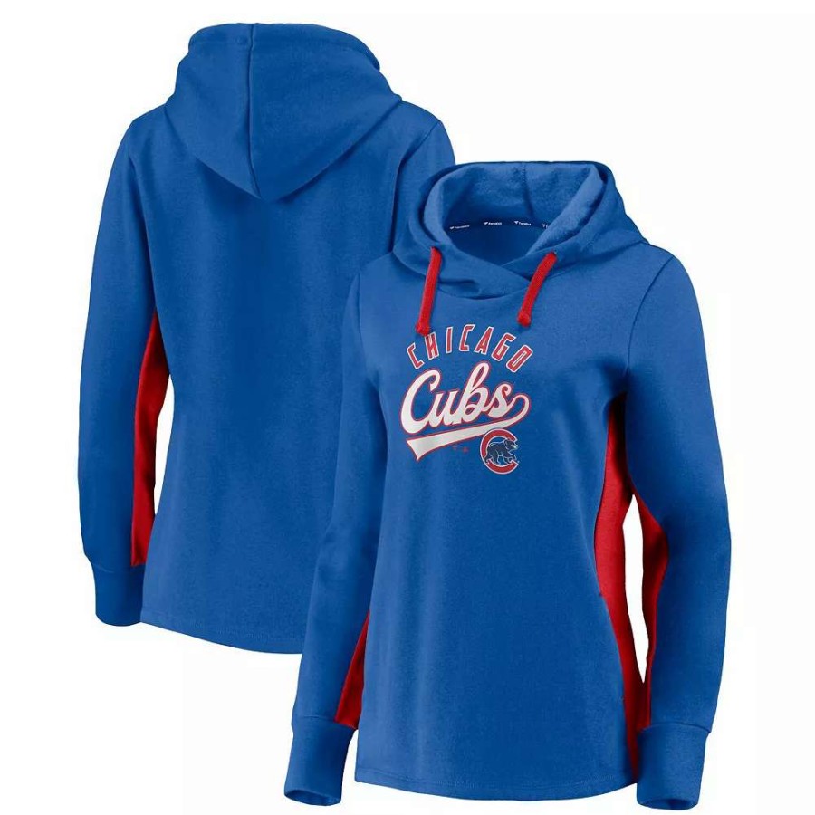 Tops * | Women'S Fanatics Branded Royal/Red Chicago Cubs Game Ready Pullover Hoodie