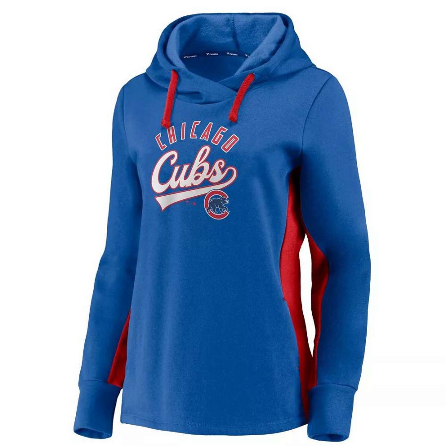 Tops * | Women'S Fanatics Branded Royal/Red Chicago Cubs Game Ready Pullover Hoodie