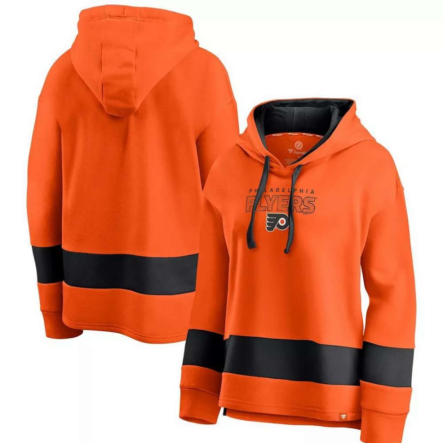 Tops * | Women'S Fanatics Branded Orange/Black Philadelphia Flyers Colors Of Pride Colorblock Pullover Hoodie