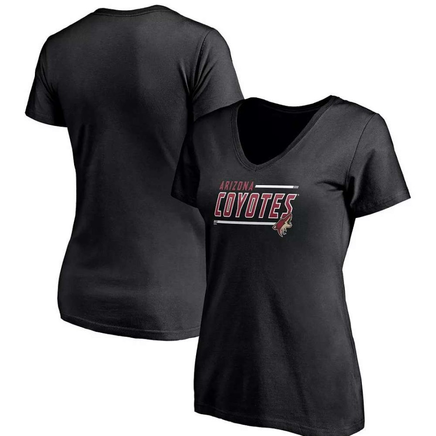 Tops * | Women'S Fanatics Branded Black Arizona Coyotes Plus Size Mascot In Bounds V-Neck T-Shirt