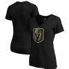 Tops * | Women'S Fanatics Branded Black Vegas Golden Knights Primary Logo V-Neck T-Shirt