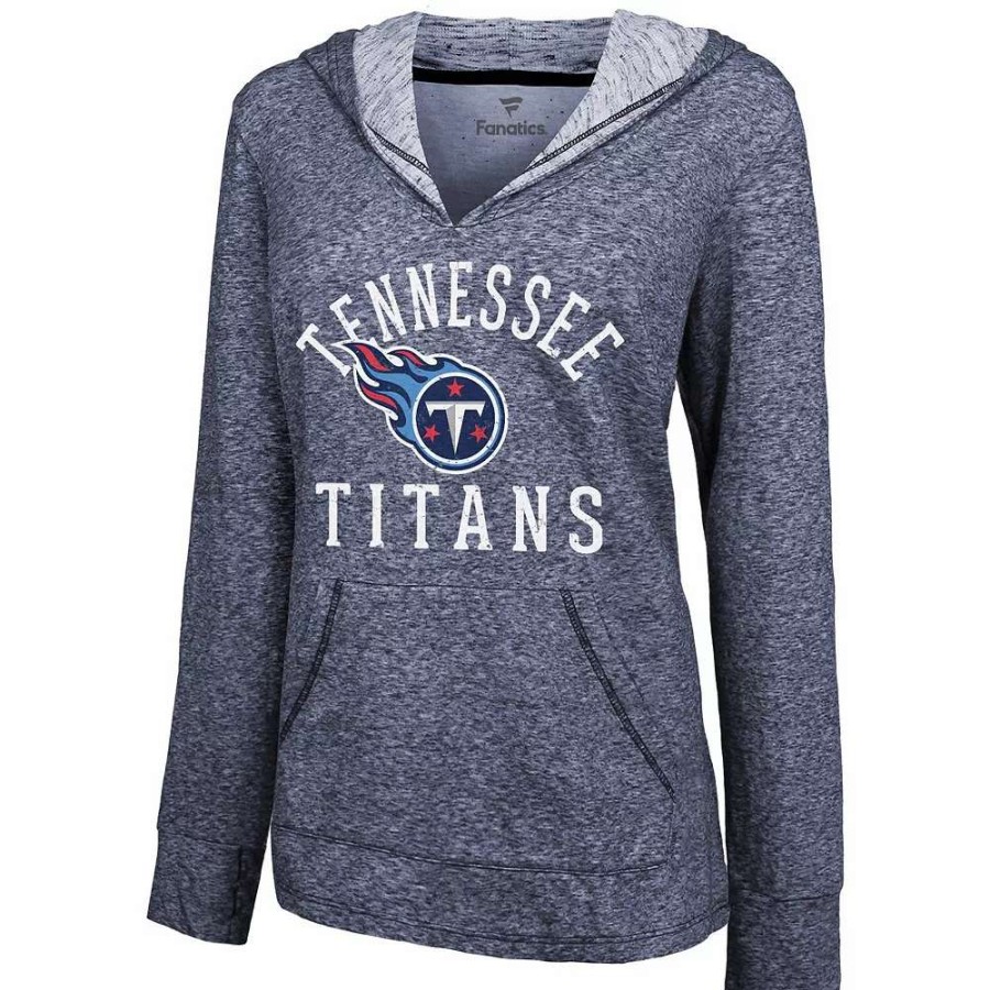 Tops * | Women'S Fanatics Branded Navy Tennessee Titans Doubleface Slub Pullover Hoodie