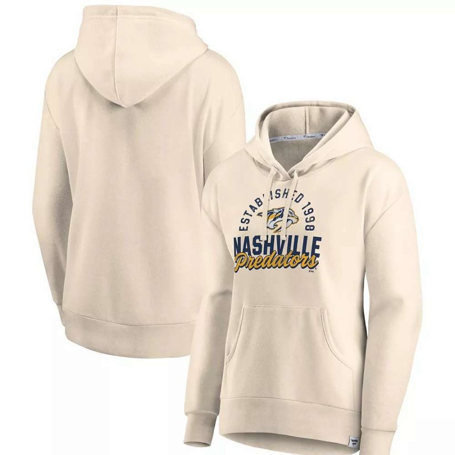 Tops * | Women'S Fanatics Branded Cream Nashville Predators Carry The Puck Pullover Hoodie