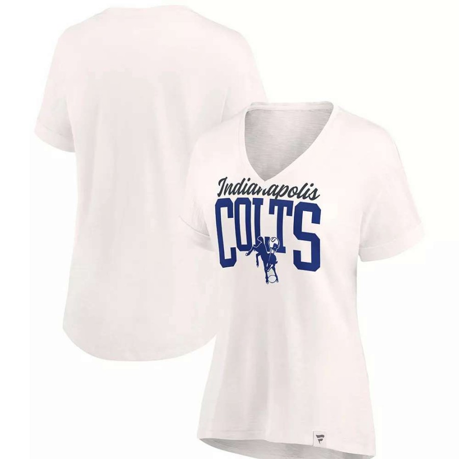 Tops * | Women'S Fanatics Branded Oatmeal Indianapolis Colts Motivating Force V-Neck T-Shirt