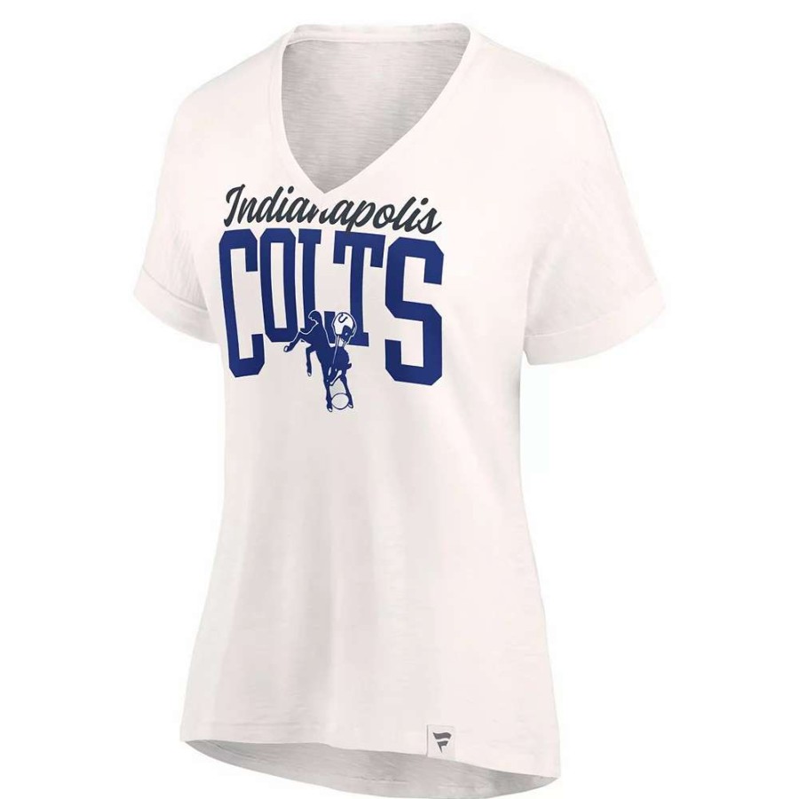 Tops * | Women'S Fanatics Branded Oatmeal Indianapolis Colts Motivating Force V-Neck T-Shirt