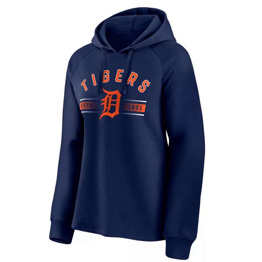 Tops * | Women'S Fanatics Branded Navy Detroit Tigers Perfect Play Raglan Pullover Hoodie