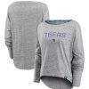 Tops * | Women'S Fanatics Branded Heathered Gray Philadelphia 76Ers Nostalgia Off-The-Shoulder Long Sleeve T-Shirt