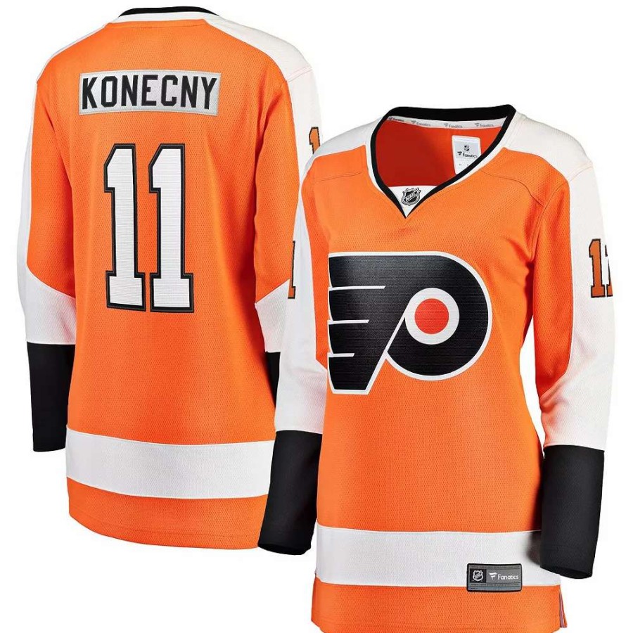 Tops * | Women'S Fanatics Branded Travis Konecny Orange Philadelphia Flyers Home Premier Breakaway Player Jersey