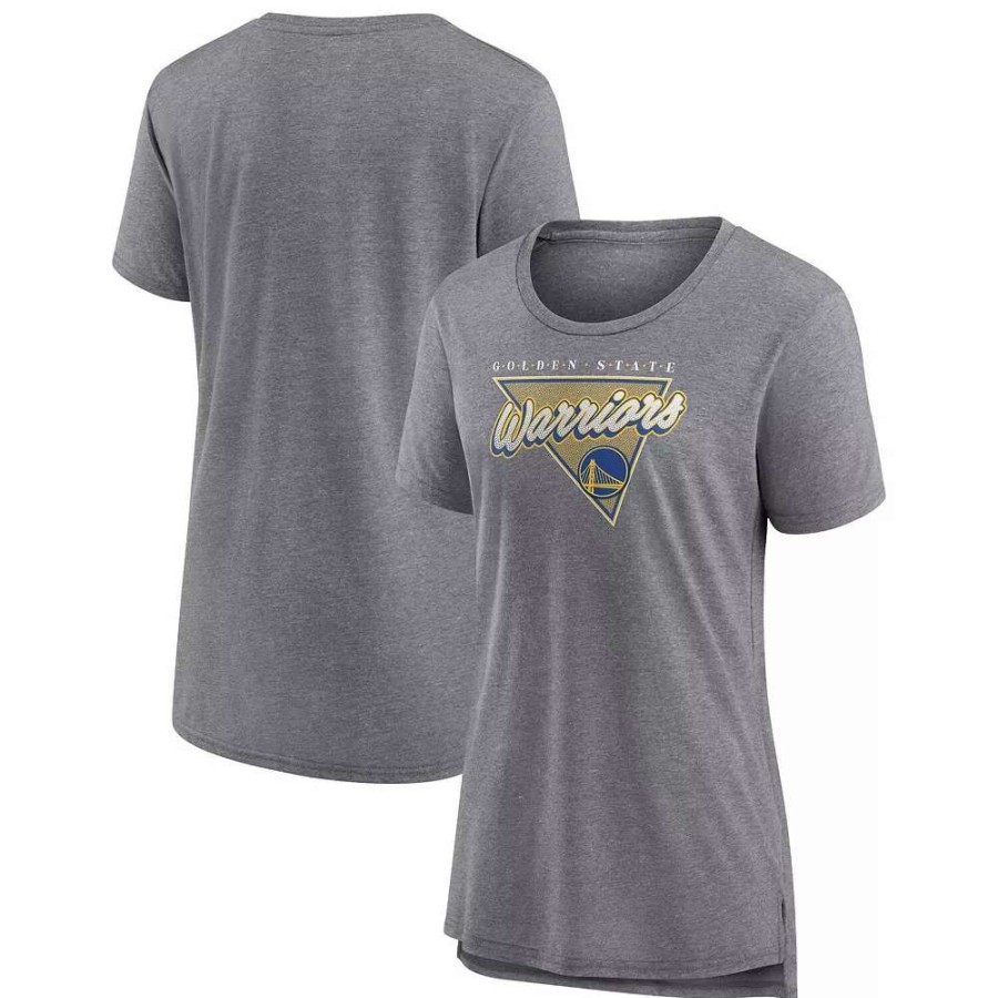 Tops * | Women'S Fanatics Branded Heathered Gray Golden State Warriors True Classics Tri-Blend T-Shirt