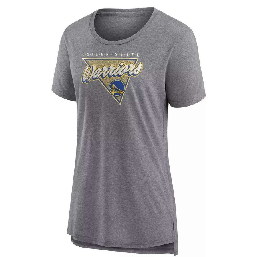 Tops * | Women'S Fanatics Branded Heathered Gray Golden State Warriors True Classics Tri-Blend T-Shirt