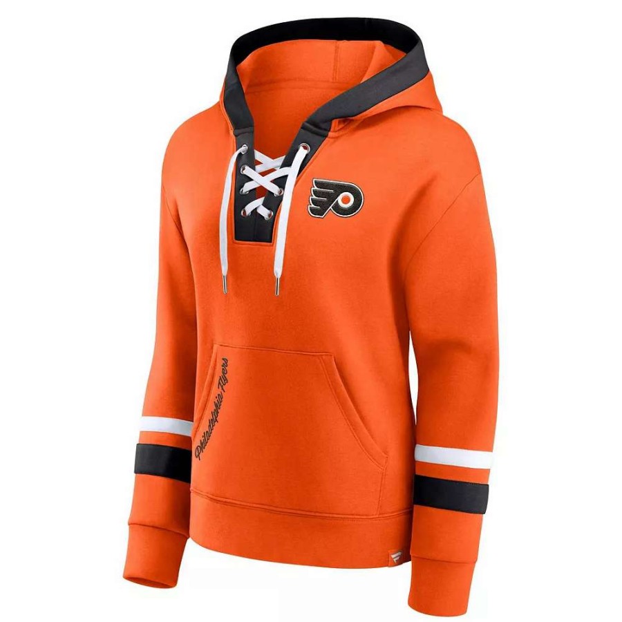 Tops * | Women'S Fanatics Branded Orange Philadelphia Flyers Bombastic Exclusive Lace-Up Pullover Hoodie