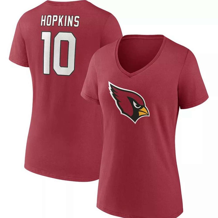 Tops * | Women'S Fanatics Branded Deandre Hopkins Cardinal Arizona Cardinals Player Icon Name & Number V-Neck T-Shirt