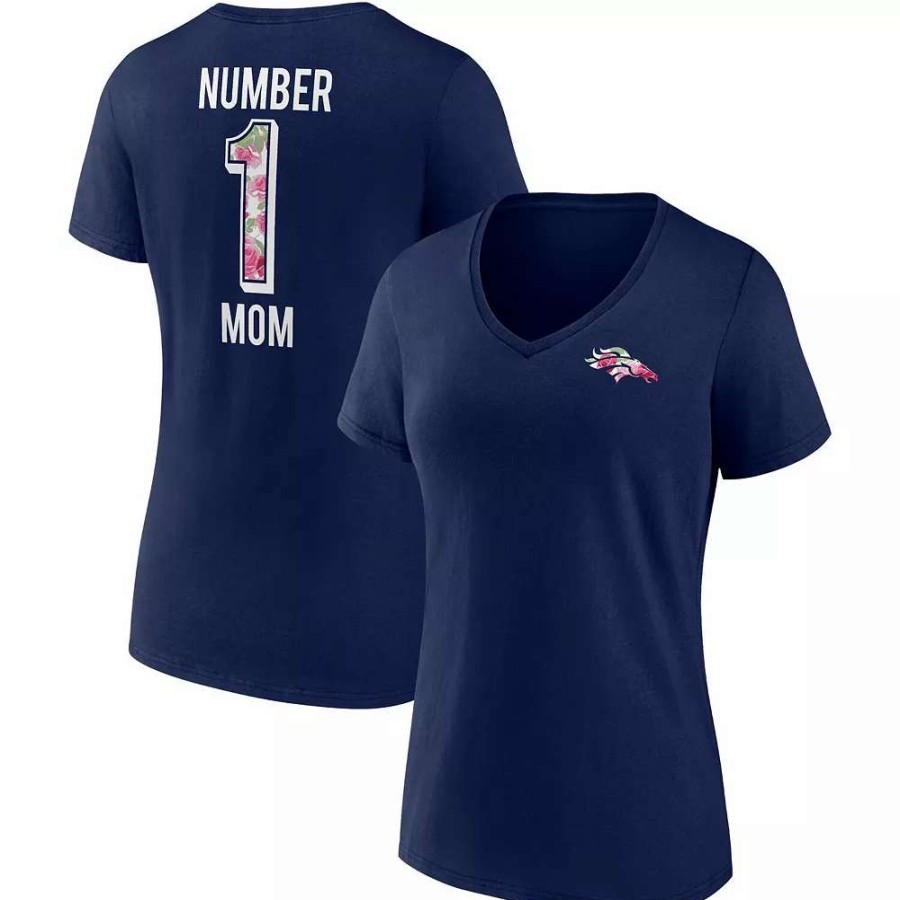 Tops * | Women'S Fanatics Branded Navy Denver Broncos Team Mother'S Day V-Neck T-Shirt