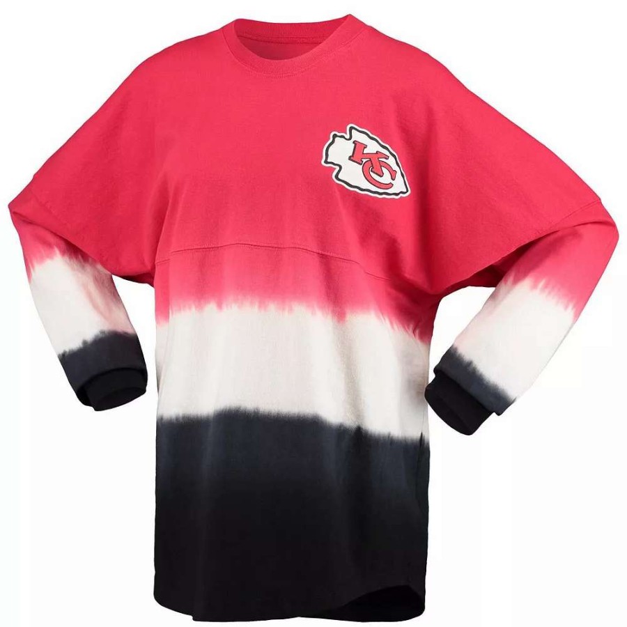 Tops * | Women'S Fanatics Branded Red/White Kansas City Chiefs Ombre Long Sleeve T-Shirt