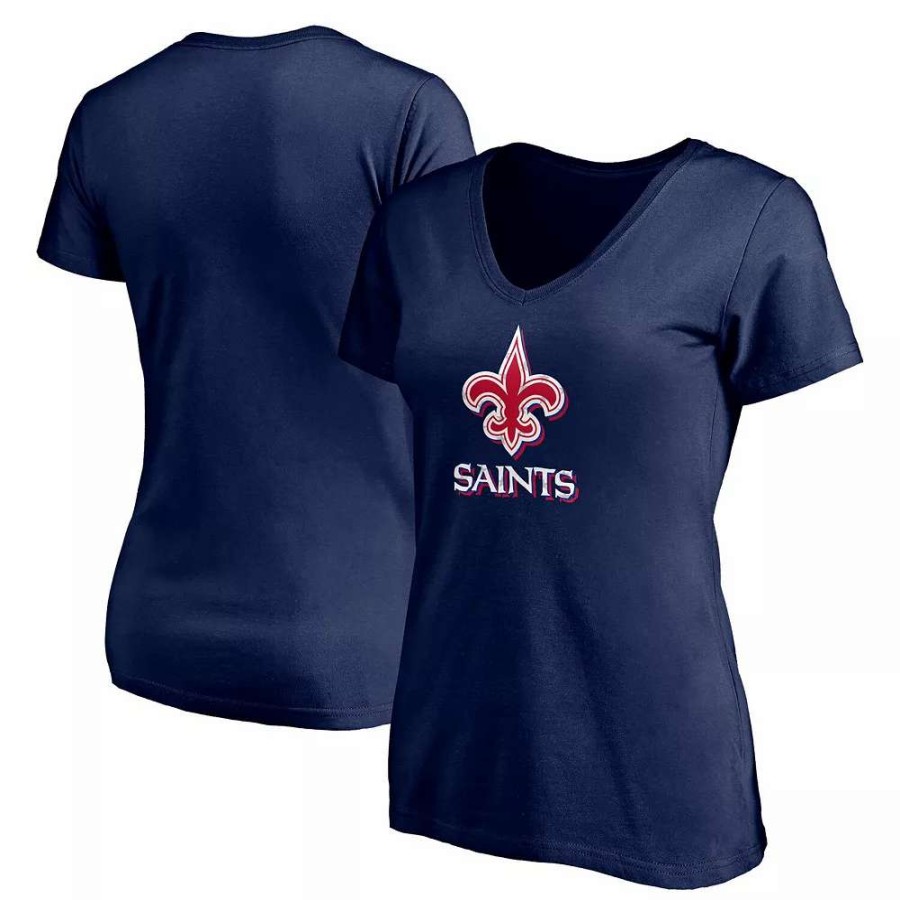 Tops * | Women'S Fanatics Branded Navy New Orleans Saints Red White And Team V-Neck T-Shirt