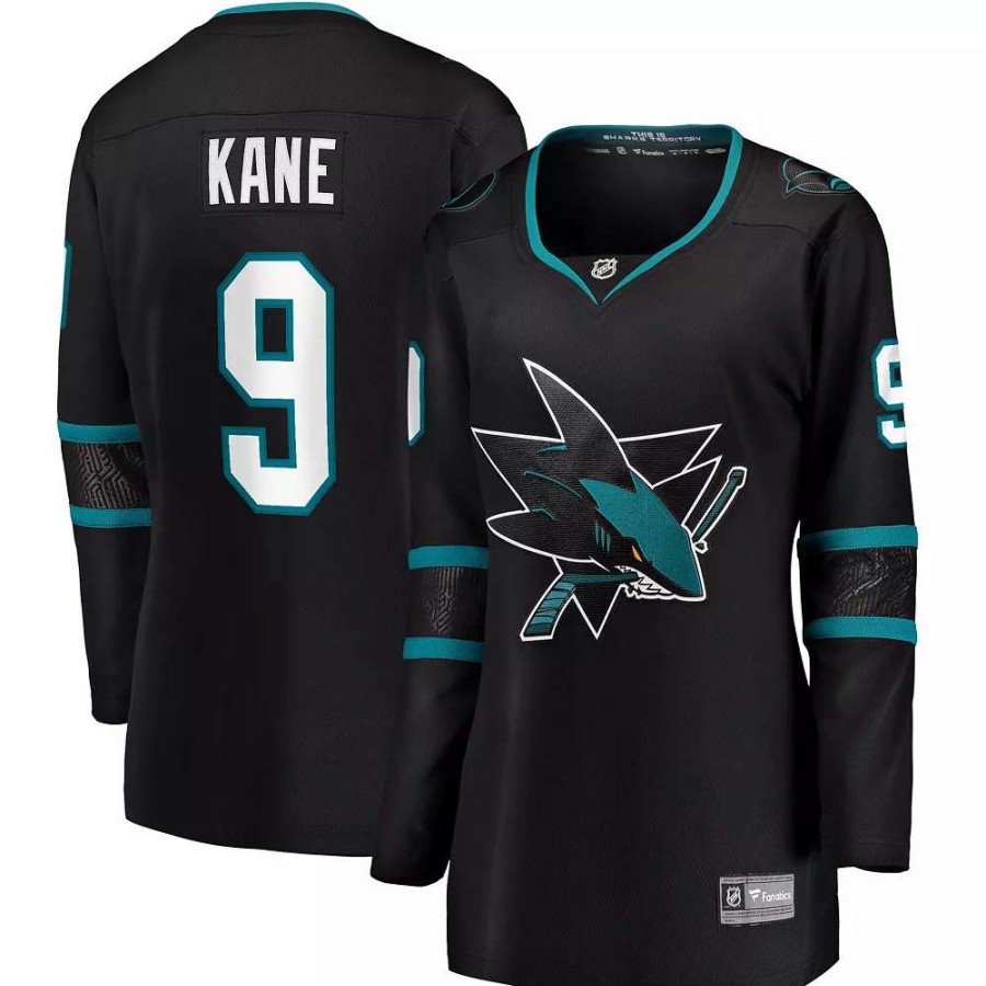 Tops * | Women'S Fanatics Branded Evander Kane Black San Jose Sharks Alternate Premier Breakaway Jersey