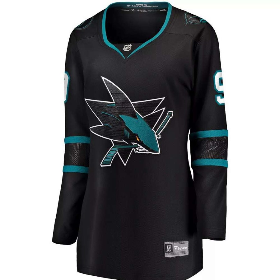 Tops * | Women'S Fanatics Branded Evander Kane Black San Jose Sharks Alternate Premier Breakaway Jersey