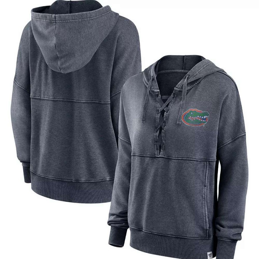 Tops * | Women'S Fanatics Branded Heathered Charcoal Florida Gators Overall Speed Lace-Up Pullover Hoodie