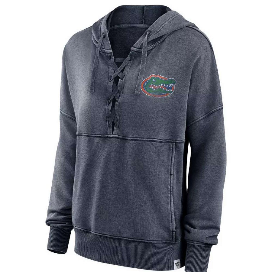 Tops * | Women'S Fanatics Branded Heathered Charcoal Florida Gators Overall Speed Lace-Up Pullover Hoodie