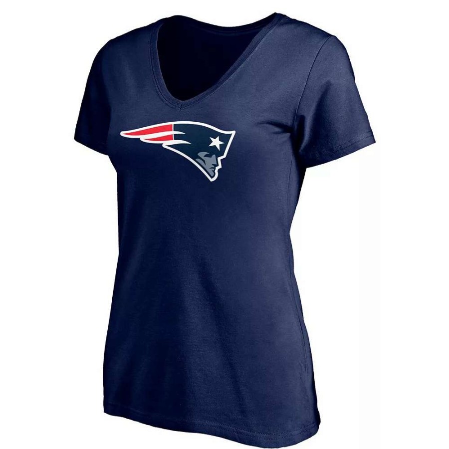 Tops * | Women'S Fanatics Branded Mac Jones Navy New England Patriots Plus Size Player Name & Number V-Neck T-Shirt