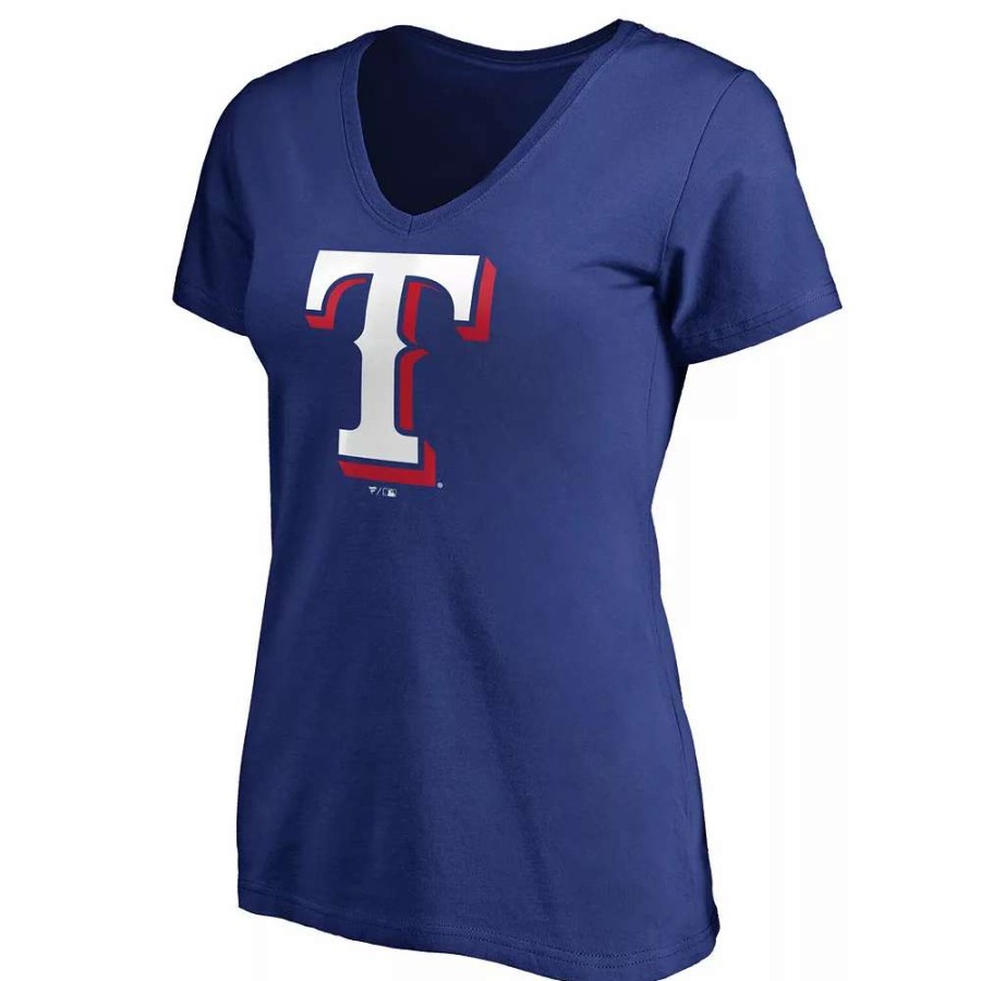 Tops * | Women'S Fanatics Branded Royal/Gray Texas Rangers V-Neck T-Shirt Combo Set