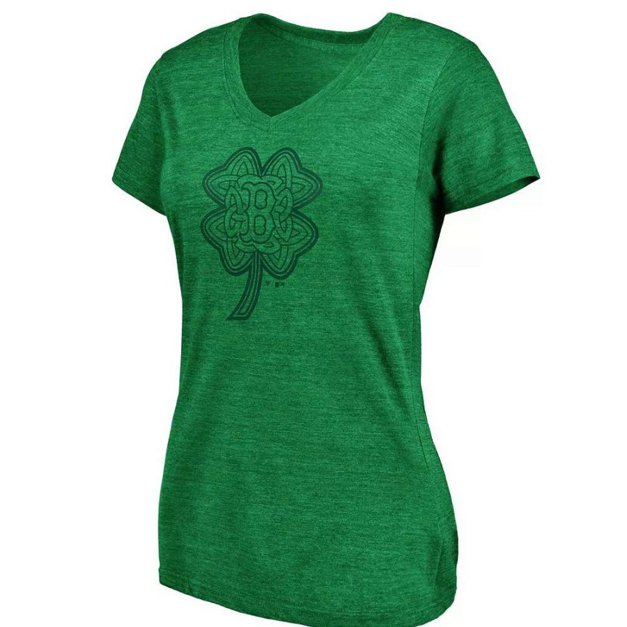 Tops * | Women'S Fanatics Branded Kelly Green Boston Red Sox St. Patrick'S Day Paddy'S Pride Tri-Blend V-Neck T-Shirt