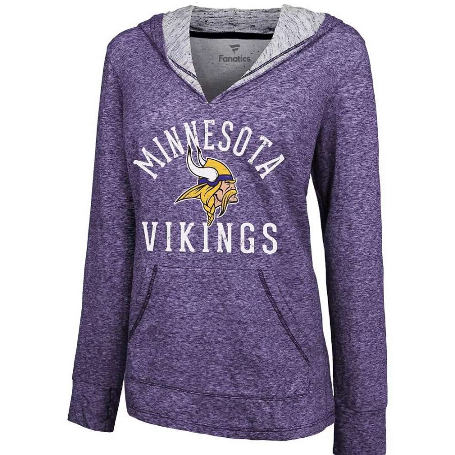 Tops * | Women'S Fanatics Branded Purple Minnesota Vikings Doubleface Slub Pullover Hoodie