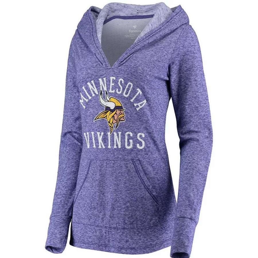 Tops * | Women'S Fanatics Branded Purple Minnesota Vikings Doubleface Slub Pullover Hoodie