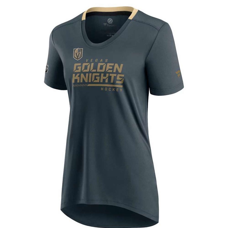 Tops * | Women'S Fanatics Branded Charcoal Vegas Golden Knights Authentic Pro Locker Room T-Shirt