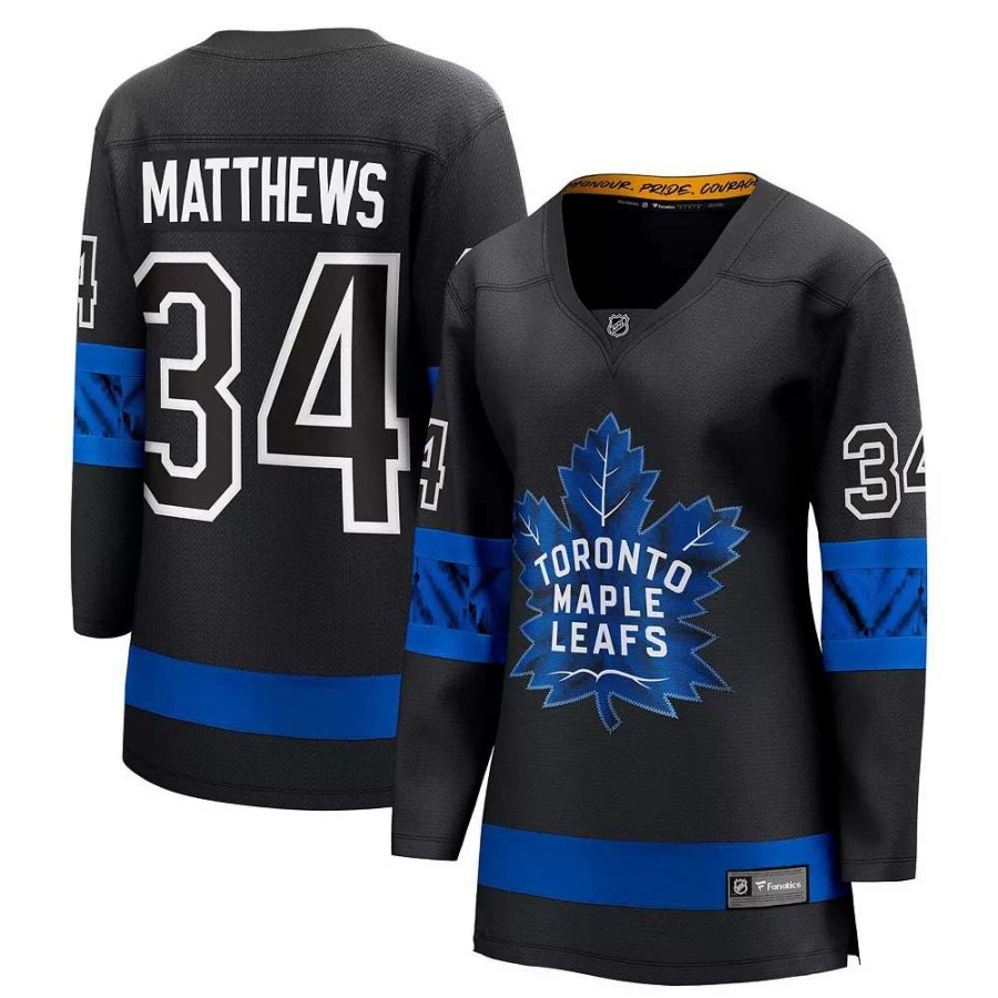 Tops * | Women'S Fanatics Branded Auston Matthews Black Toronto Maple Leafs Alternate Premier Breakaway Reversible Player Jersey