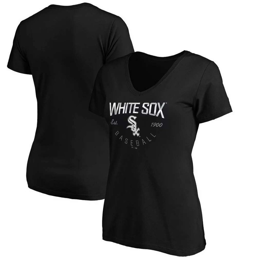 Tops * | Women'S Fanatics Branded Black Chicago White Sox Live For It V-Neck T-Shirt