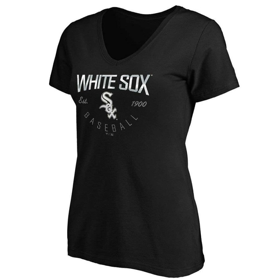 Tops * | Women'S Fanatics Branded Black Chicago White Sox Live For It V-Neck T-Shirt