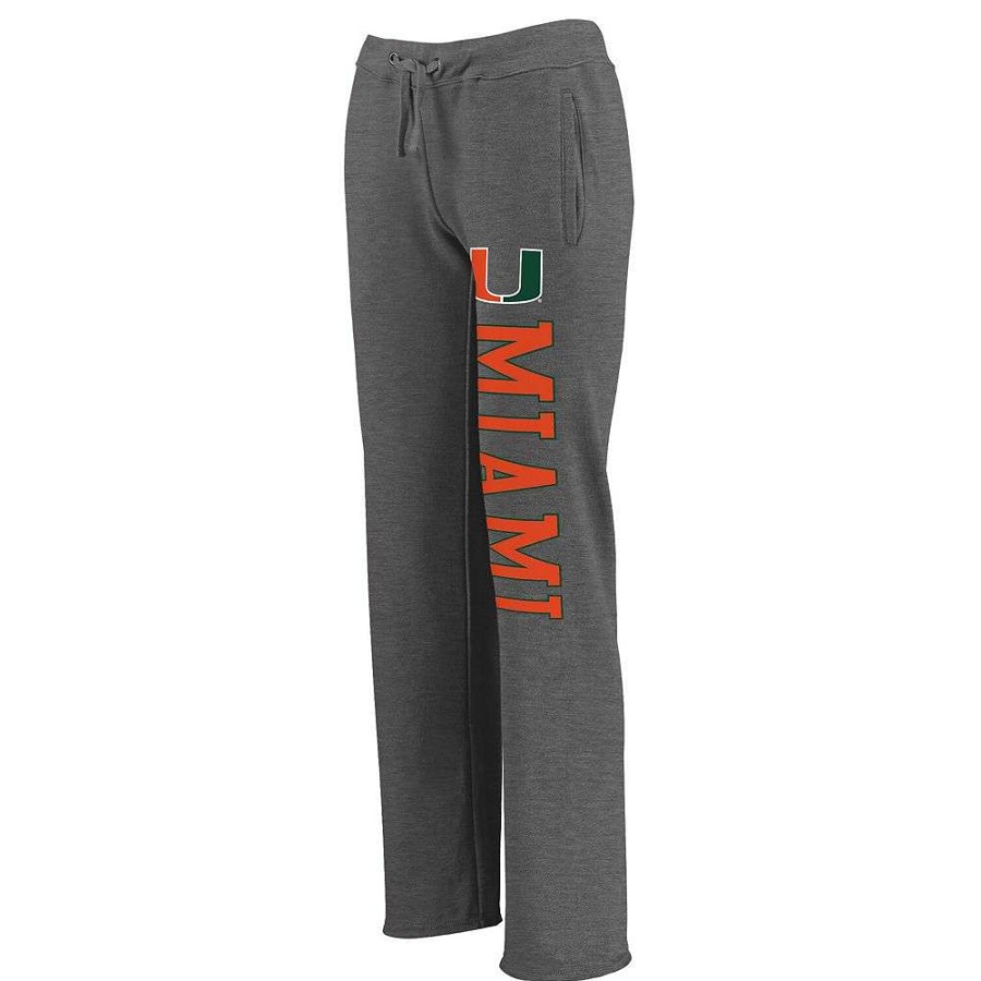 Bottoms * | Women'S Fanatics Branded Charcoal Miami Hurricanes Sideblocker Sweatpants