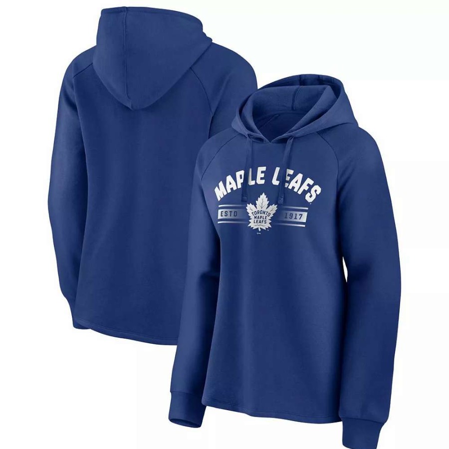 Tops * | Women'S Fanatics Branded Blue Toronto Maple Leafs Perfect Play Raglan Pullover Hoodie