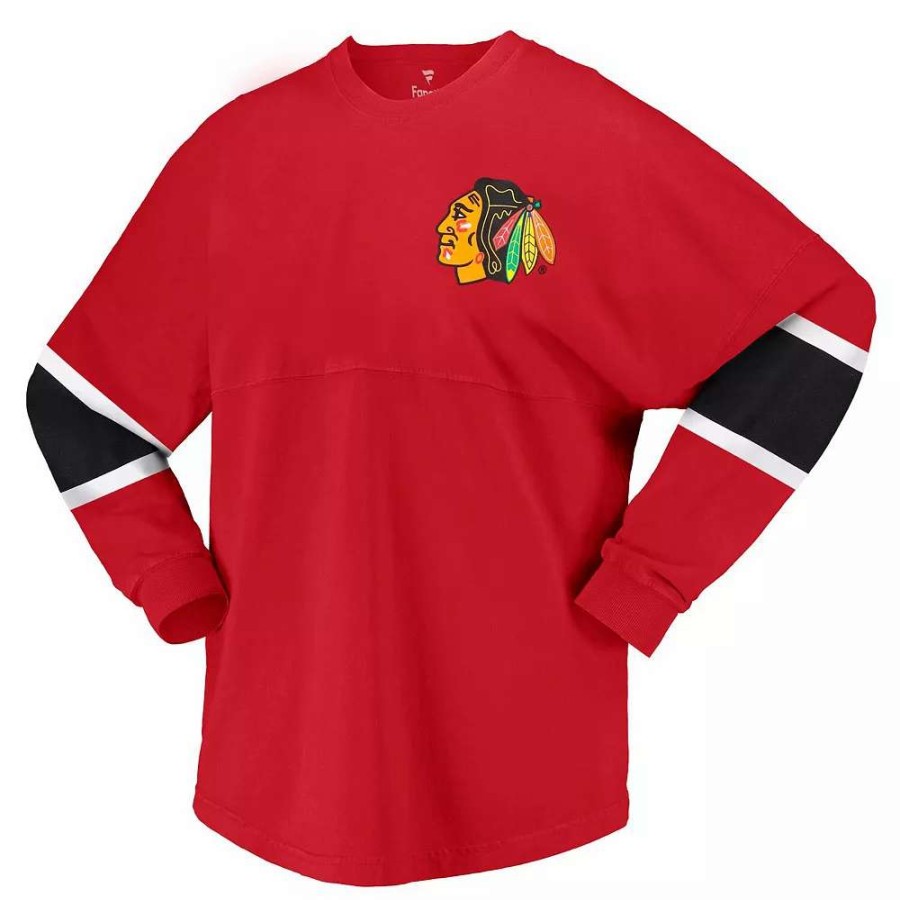 Tops * | Women'S Fanatics Branded Red Chicago Blackhawks Jersey Long Sleeve T-Shirt