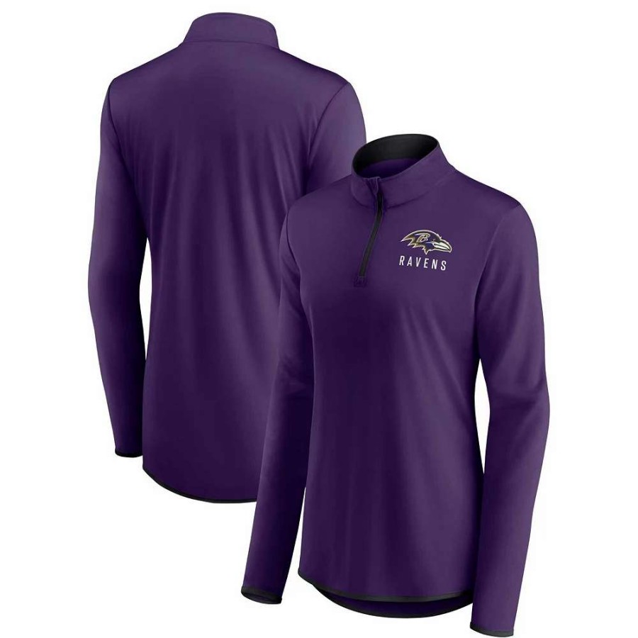 Outerwear * | Women'S Fanatics Branded Purple Baltimore Ravens Worth The Drive Quarter-Zip Top