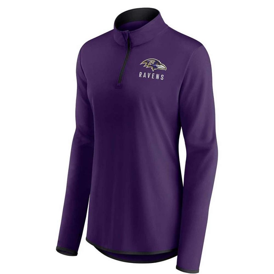 Outerwear * | Women'S Fanatics Branded Purple Baltimore Ravens Worth The Drive Quarter-Zip Top