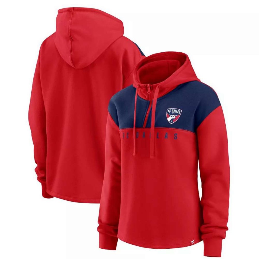 Tops * | Women'S Fanatics Branded Red Fc Dallas Fleece Quarter-Zip Hoodie