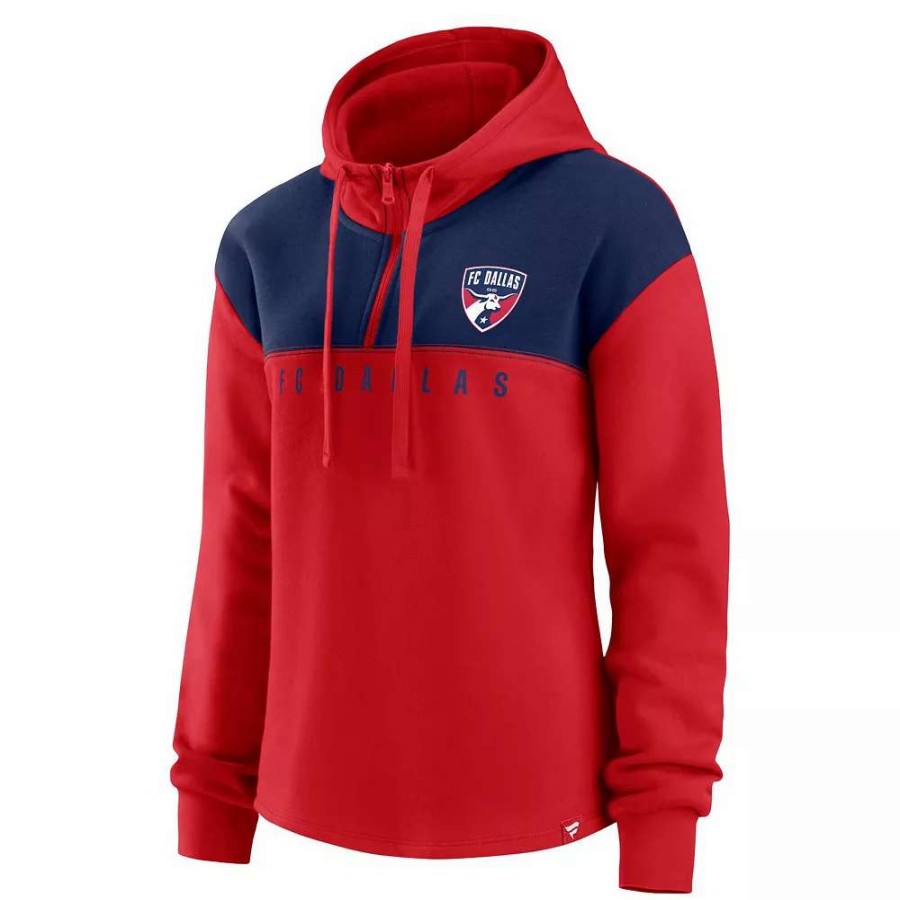 Tops * | Women'S Fanatics Branded Red Fc Dallas Fleece Quarter-Zip Hoodie