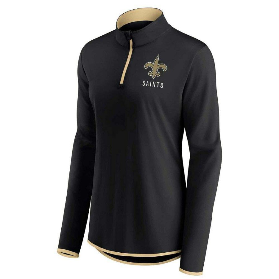 Outerwear * | Women'S Fanatics Branded Black New Orleans Saints Worth The Drive Quarter-Zip Top