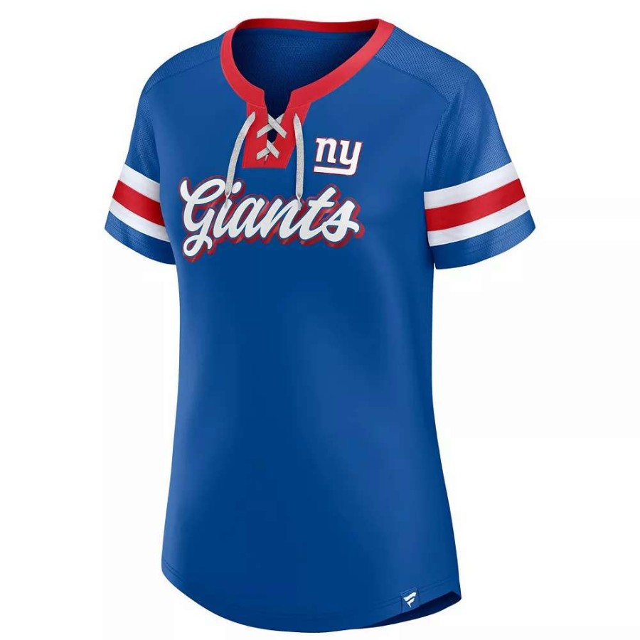 Tops * | Women'S Fanatics Branded Royal New York Giants Original State Lace-Up T-Shirt