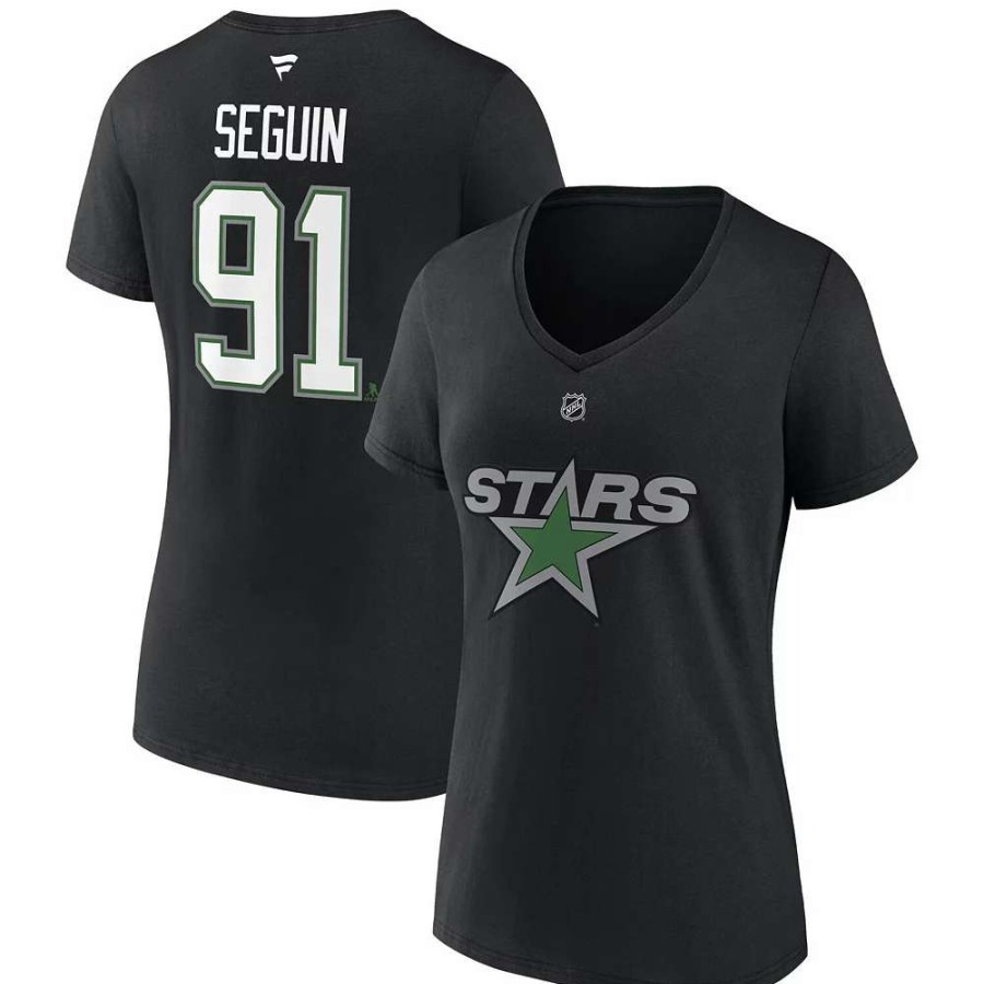 Tops * | Women'S Fanatics Branded Tyler Seguin Black Dallas Stars Special Edition 2.0 Name & Number V-Neck T-Shirt