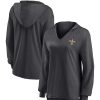 Tops * | Women'S Fanatics Branded Black New Orleans Saints Jumper V-Neck Pullover Hoodie