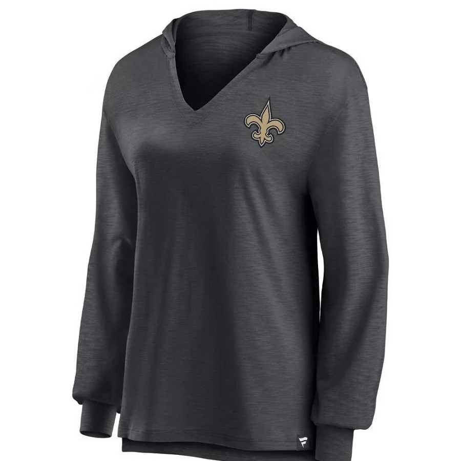 Tops * | Women'S Fanatics Branded Black New Orleans Saints Jumper V-Neck Pullover Hoodie