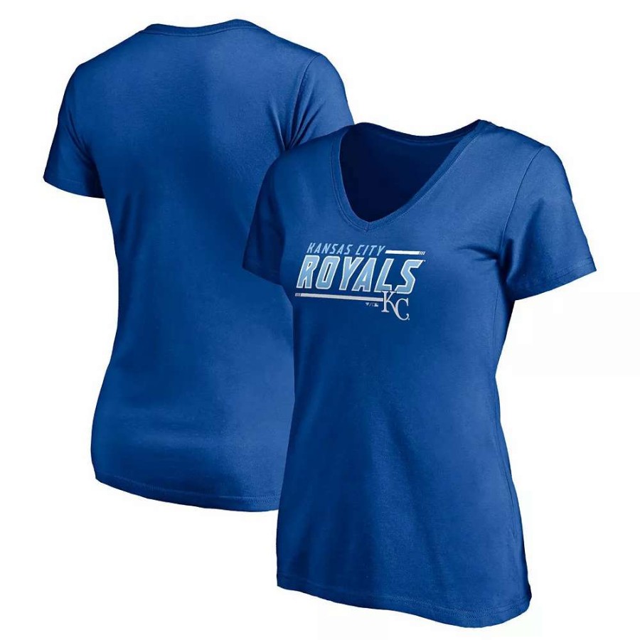 Tops * | Women'S Fanatics Branded Royal Kansas City Royals Mascot In Bounds V-Neck T-Shirt