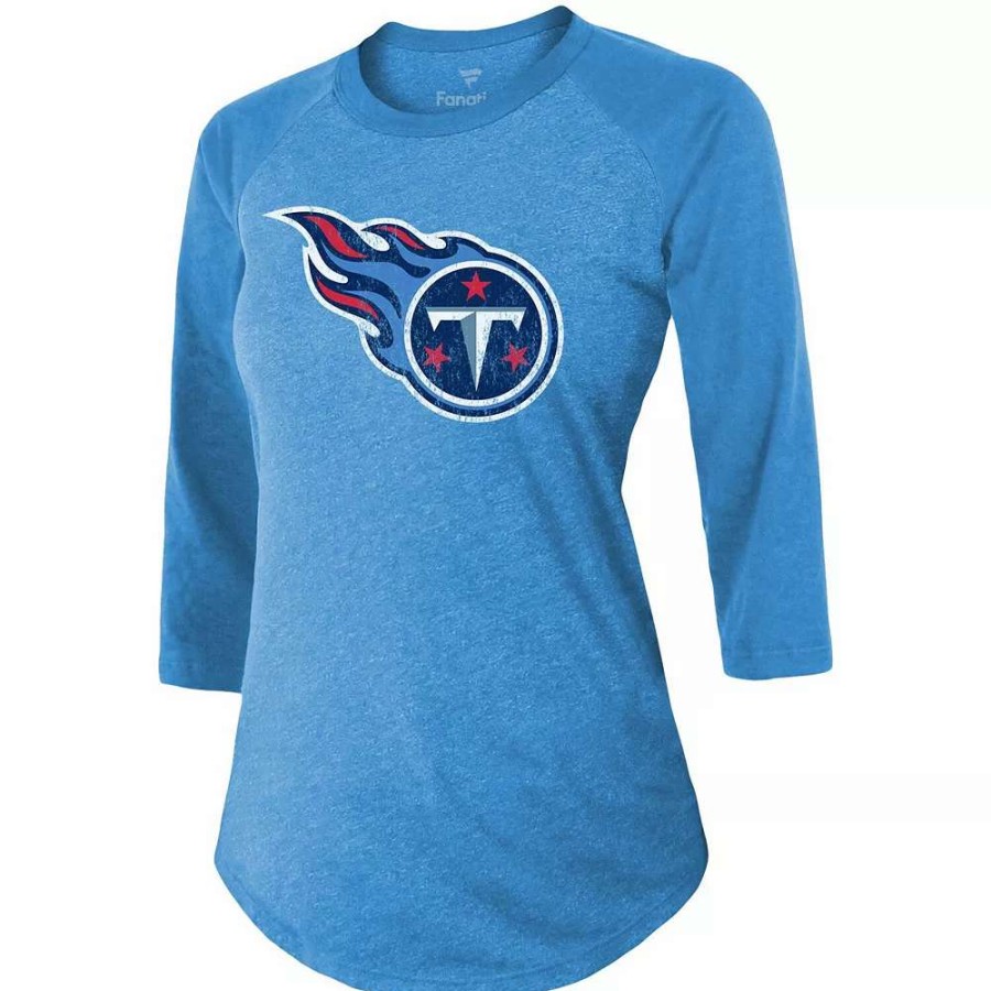 Tops * | Women'S Fanatics Branded Derrick Henry Light Blue Tennessee Titans Team Player Name & Number Raglan 3/4-Sleeve T-Shirt