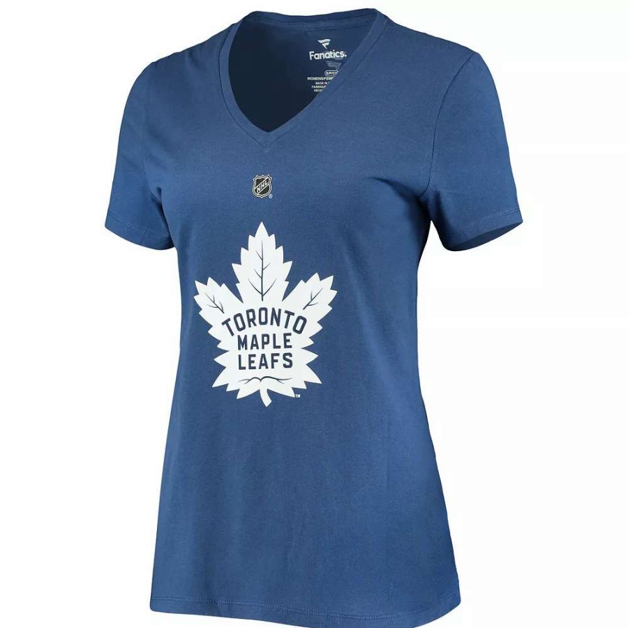 Tops * | Women'S Fanatics Branded Auston Matthews Blue Toronto Maple Leafs Team Authentic Stack Name & Number V-Neck T-Shirt